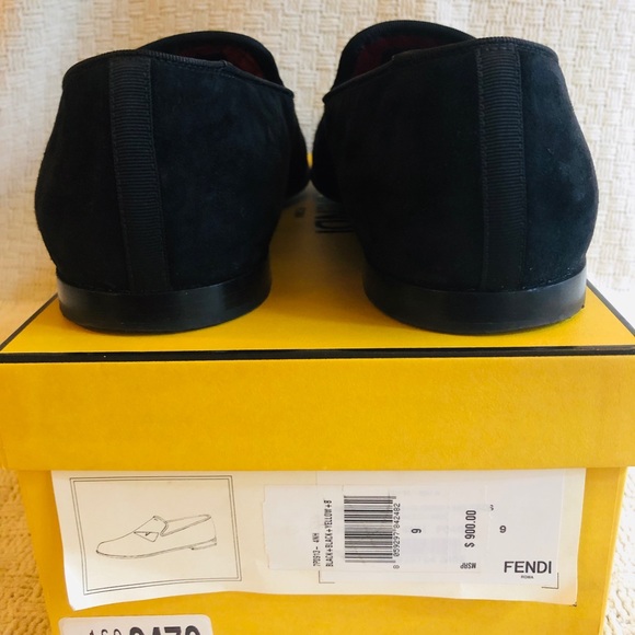 Fendi Monster Eyes Suede Evening Black Slipper - Picture 7 of 8